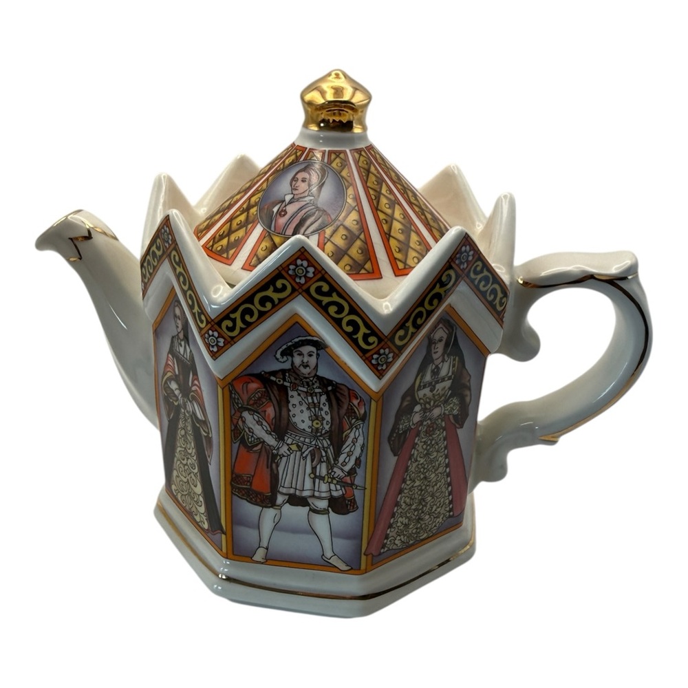 Sadler England Teapot Set – Henry VIII &‎ Elizabeth I Crown Top Vintage - Picture 7 of 16